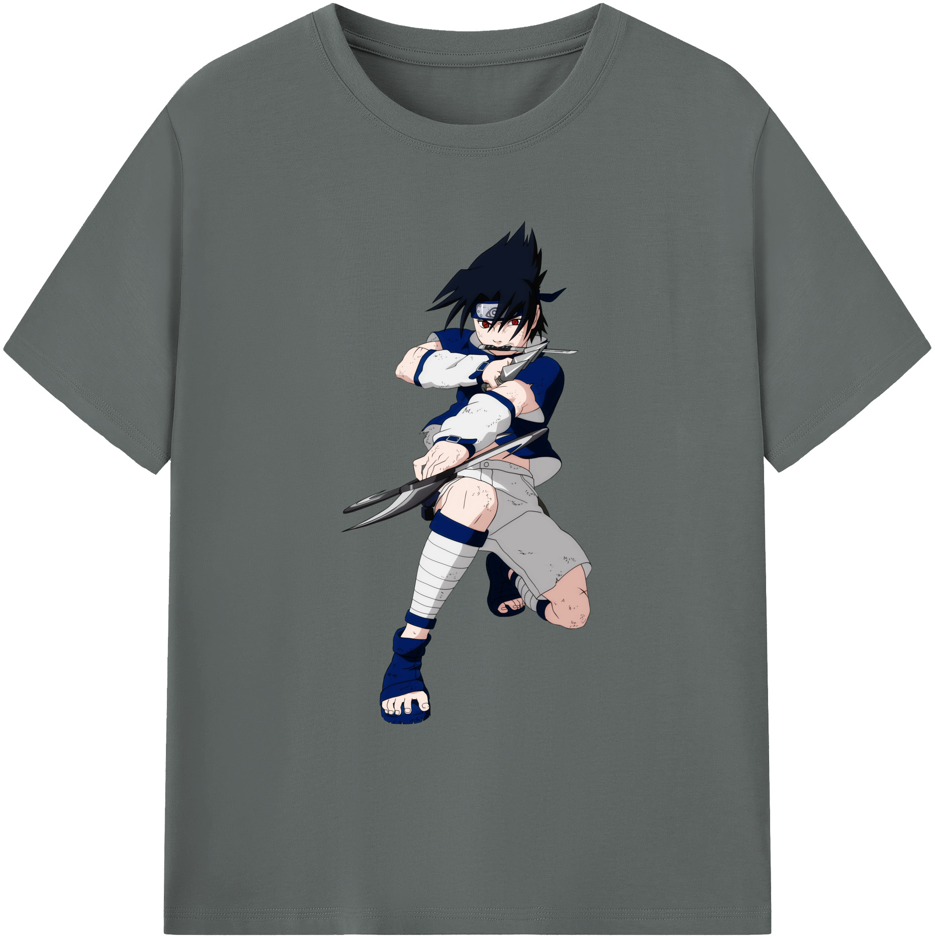 （画像用） NARUTO -ナルト- うちは サスケ Uchiha Sasuke 綿100％ メンズ半袖Tシャツ｜肌触りやわらか＆通気性